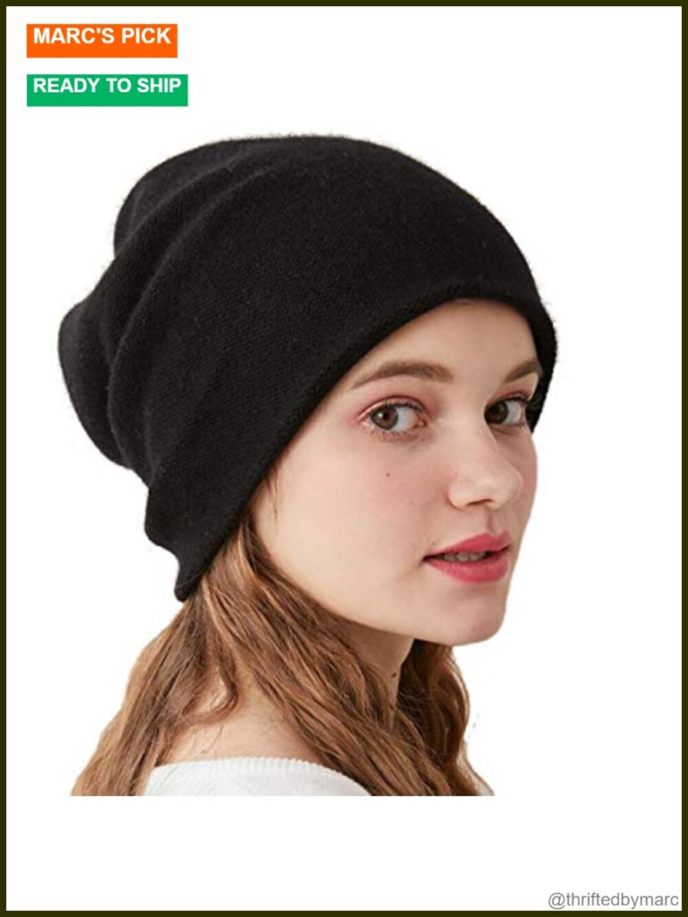 Double Layered 100% Cashmere Beanie High-Performance Ski Slouchy Beanie